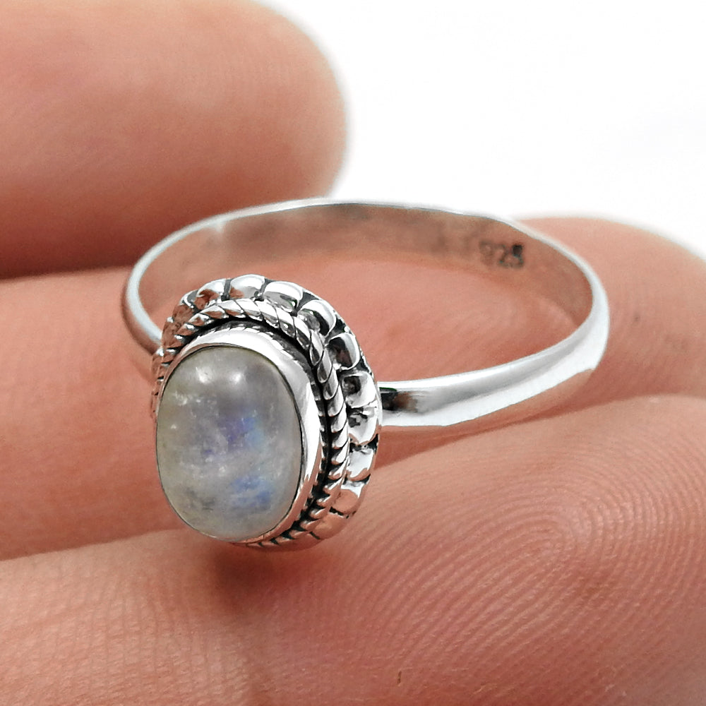 Oval Natural Labradorite Daughter Cocktail Bezel Boho Ring Sterling Silver