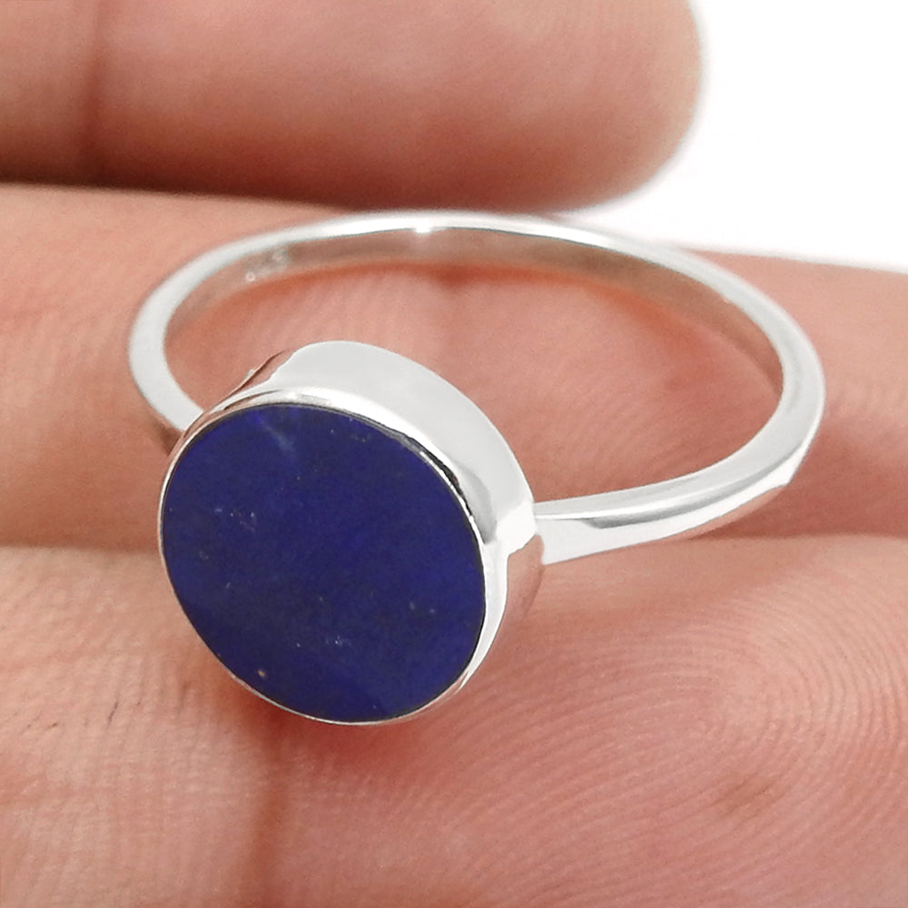 Sterling Silver Lapis Lazuli Gemstone Anniversary Statement Mother Ring