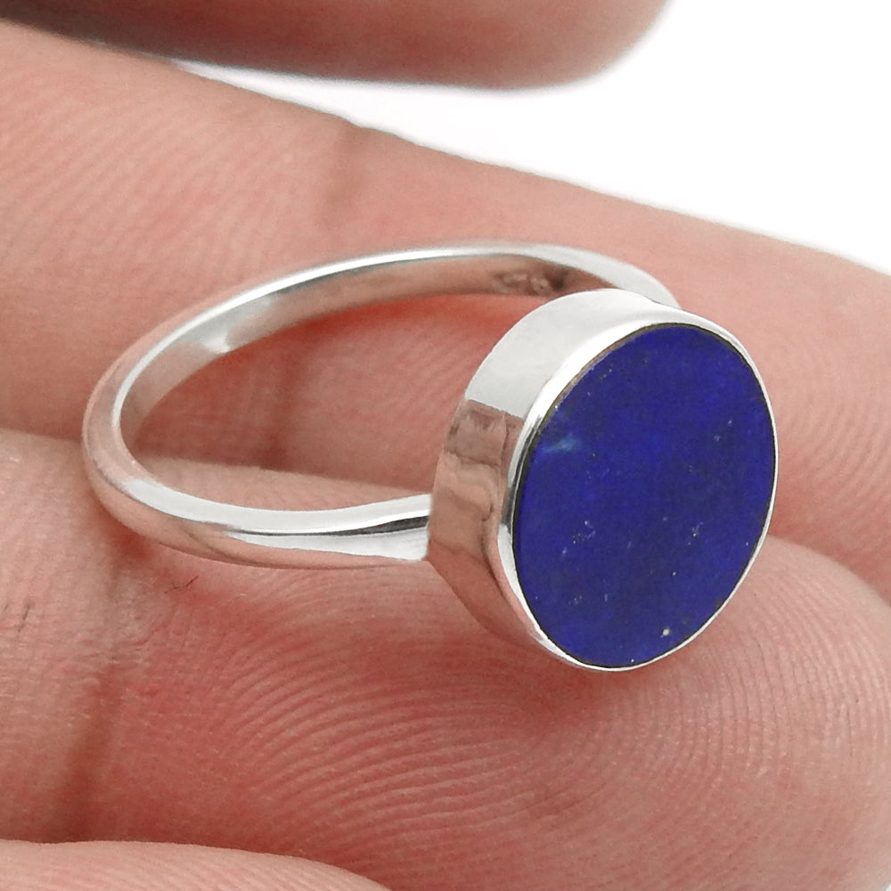 Sterling Silver Lapis Lazuli Gemstone Anniversary Statement Mother Ring