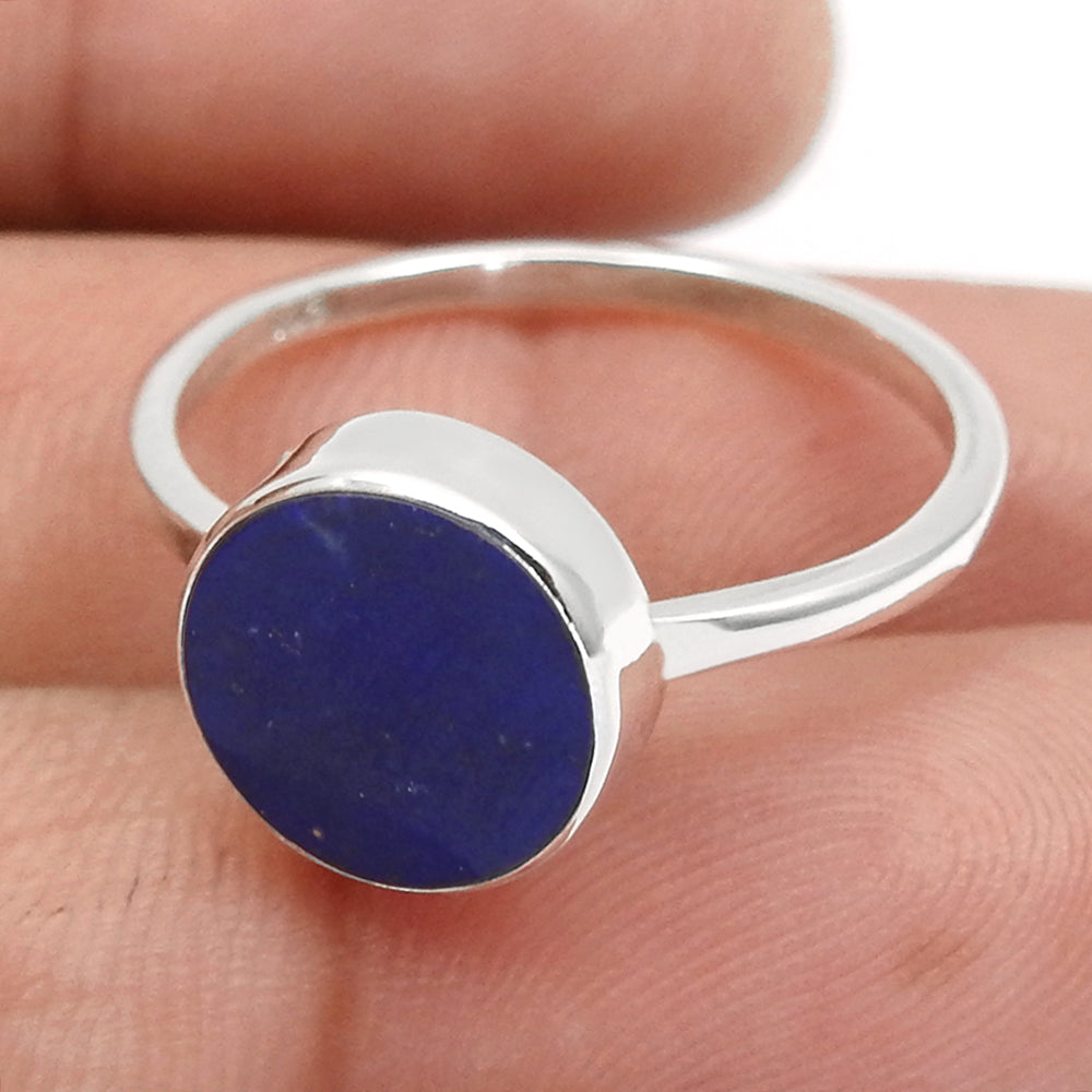 Sterling Silver Lapis Lazuli Gemstone Anniversary Statement Mother Ring