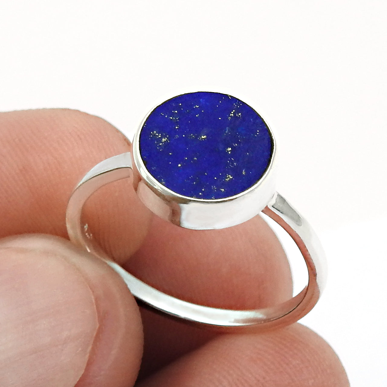 Sterling Silver Lapis Lazuli Gemstone Anniversary Statement Mother Ring