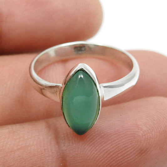 Green Onyx Stone Solid Sterling Silver Statement Cocktail Boho Ring Jewelry