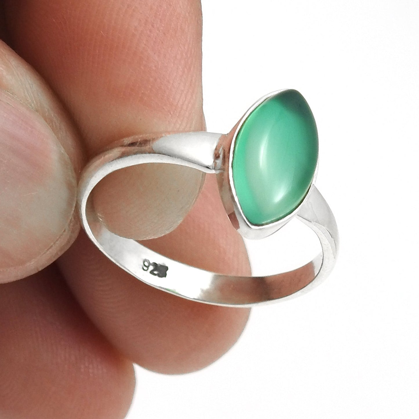 Green Onyx Stone Solid Sterling Silver Statement Cocktail Boho Ring Jewelry