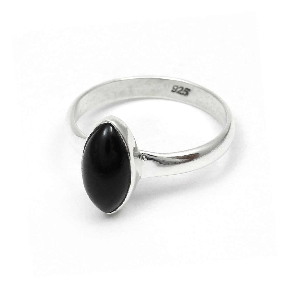 101 Marquise Black Onyx Stone 925 Sterling Silver Band Wedding Ring Jewelry