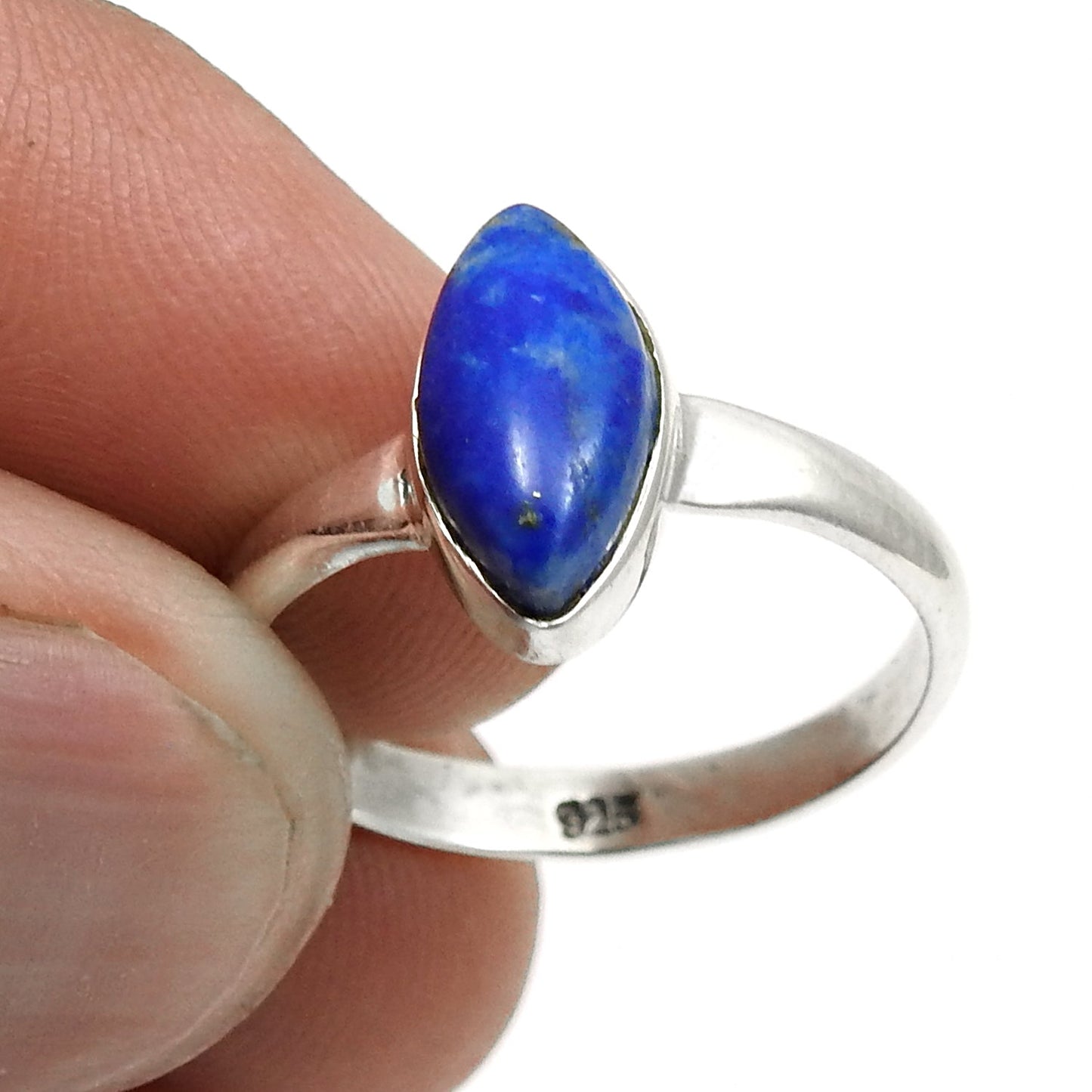 Lapis Lazuli Gemstone 925 Sterling Silver Cocktail Birthday Ring Jewelry