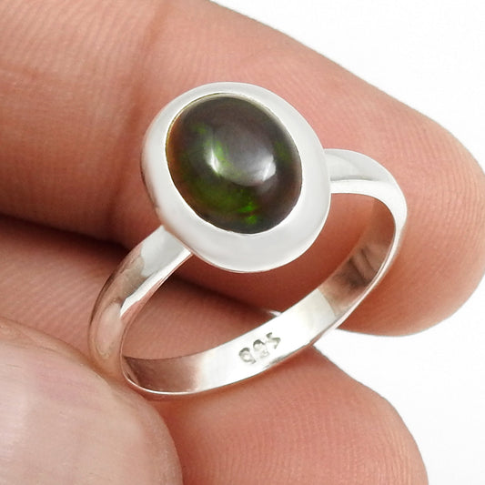 101 Black Opal Gemstone Solid Sterling Silver Handcrafted Statement Cocktail Ring