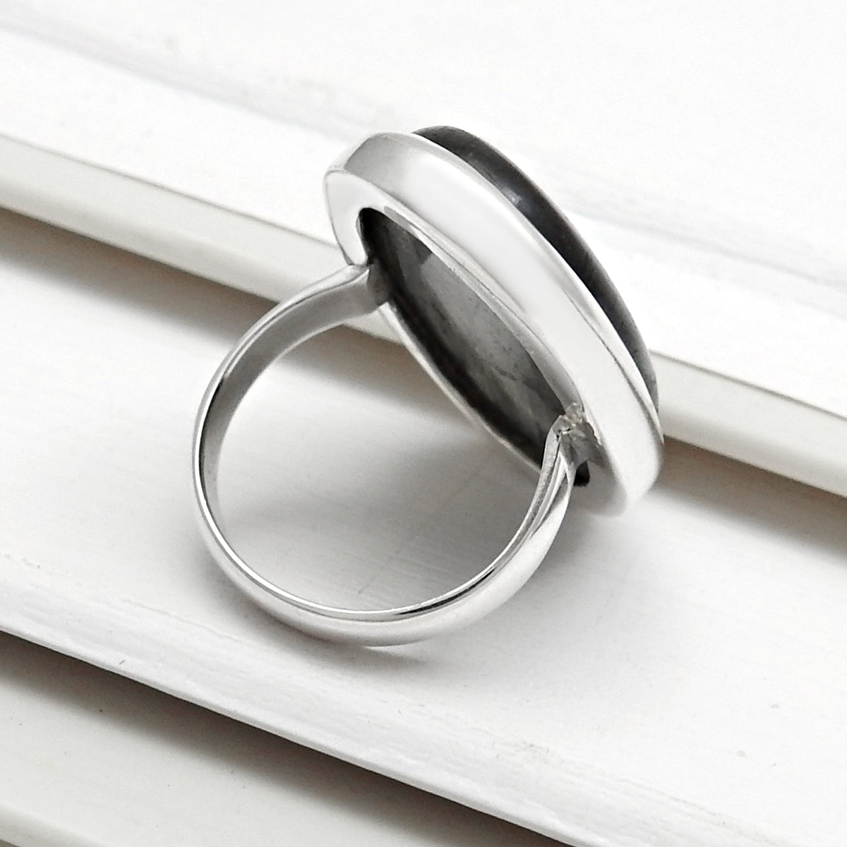 101 Oval Labradorite Gemstone 925 Silver Cocktail Ring Size 6