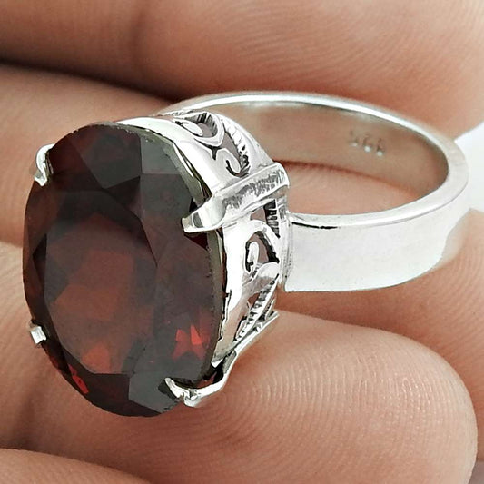 Natural Cubic Zirconia Gemstone 925 Silver Solitaire Ring Size 7 For Girls X12