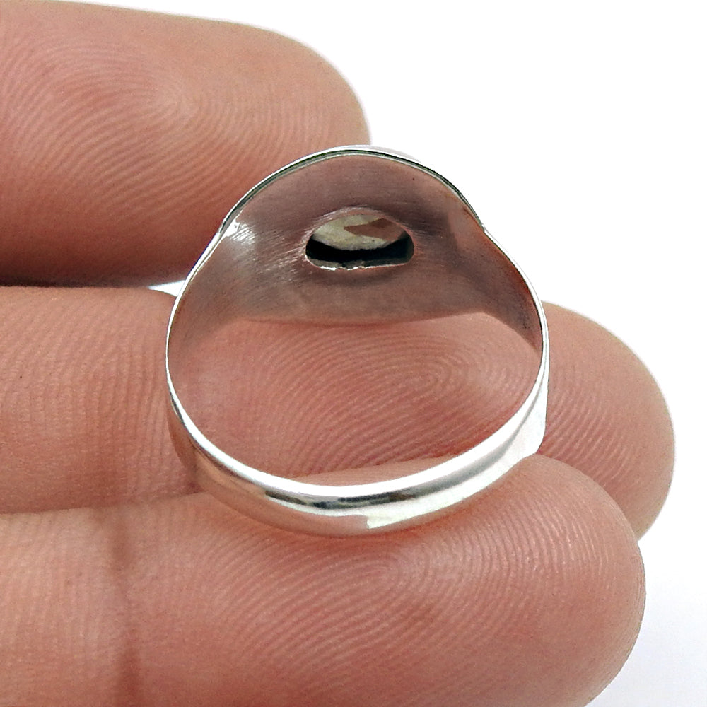 101 Oval smoky quartz gemstone elegant bezel band promise ring sterling silver us 6