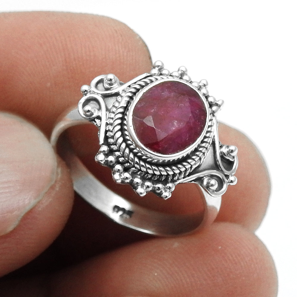 Root Chakra Oval Natural Ruby Sterling Silver Statement Bezel Mother Ring