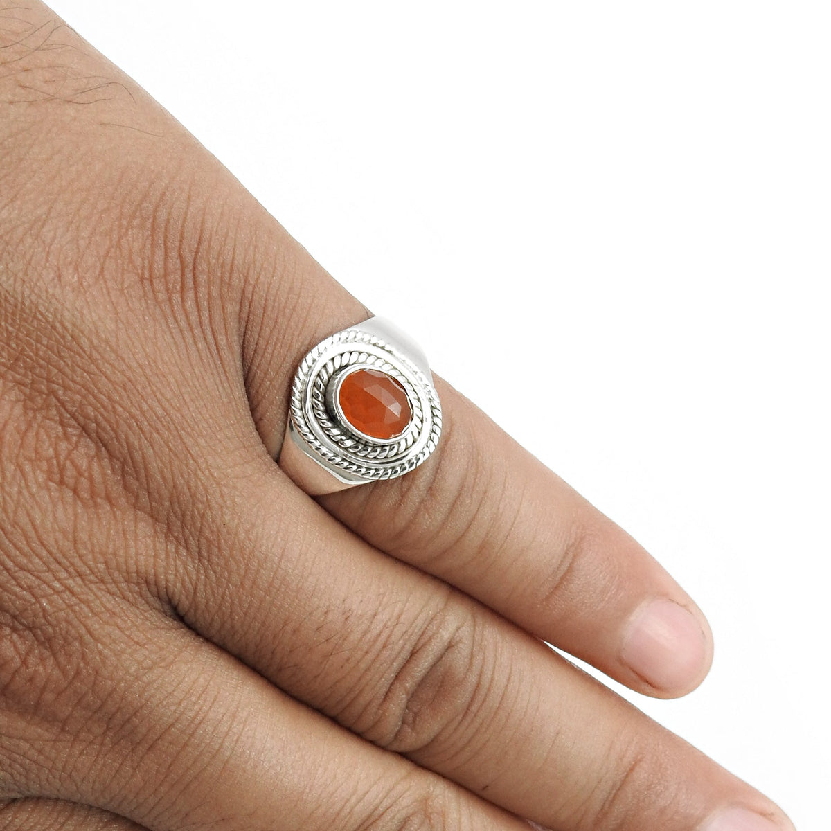 101 Carnelian Gemstone Solid Sterling Silver Bezel Handmade Ring