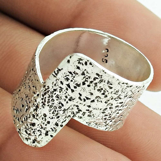 Artisan 925 Solid Sterling Silver Mothers Day Gift Jewelry Ring Size 8 P1