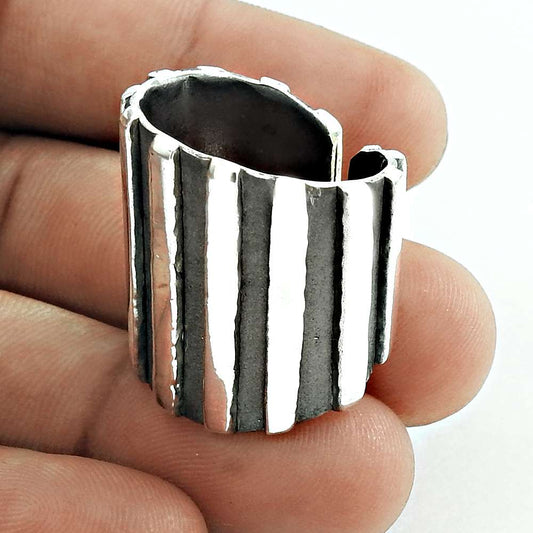 Band Artisan Ring Size 7 925 Solid Sterling Silver Handmade Indian Jewelry B1