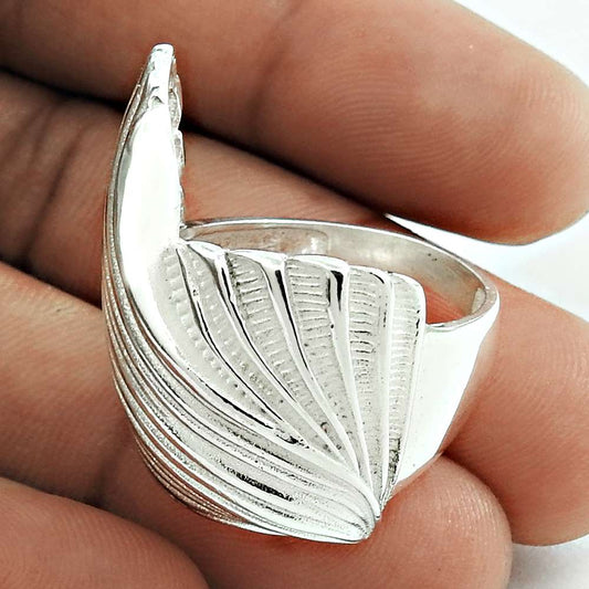 Woman Gift Ring Size 8.5 925 Solid Sterling Silver Jewelry Handmade Band Y6