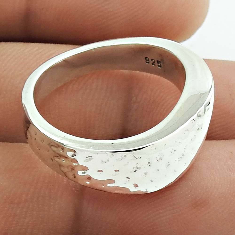 Handmade Indian Jewelry 925 Solid Sterling Silver Band Ring Size 7 M50