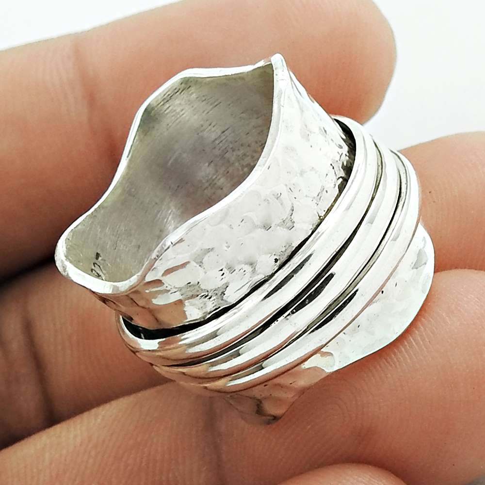 Artisan Mothers Day Gift Jewelry 925 Solid Sterling Silver Band Ring Size 7 T1