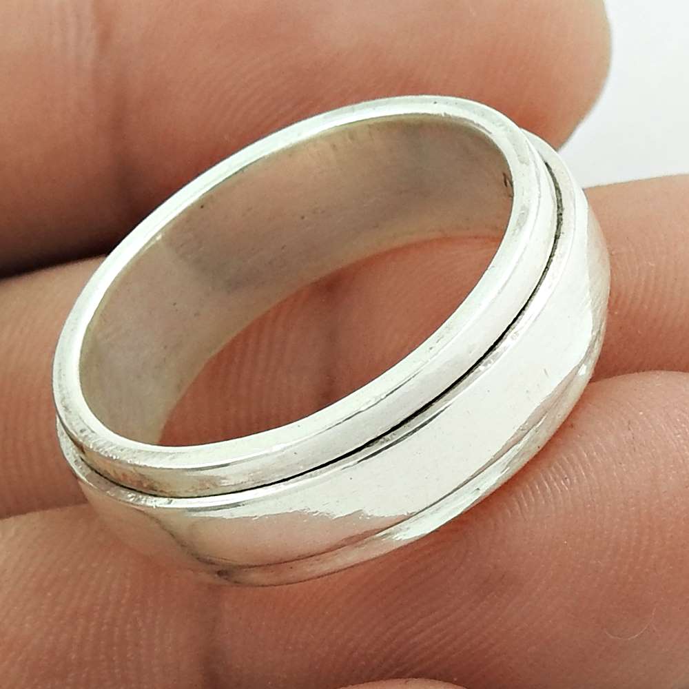 Artisan 925 Solid Sterling Silver Jewelry Band Ring Size 11 D2