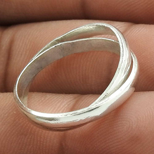 925 Sterling Silver Handcrafted Mothers Day Gift Jewelry Statement Ring Size 8 V1