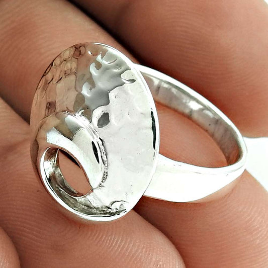 Artisan 925 Solid Sterling Silver Jewelry Cocktail Ring Size 7.5 P17