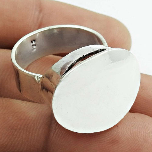 Artisan Jewelry 925 Solid Sterling Silver Statement Stylish Ring Size 9.5 C24