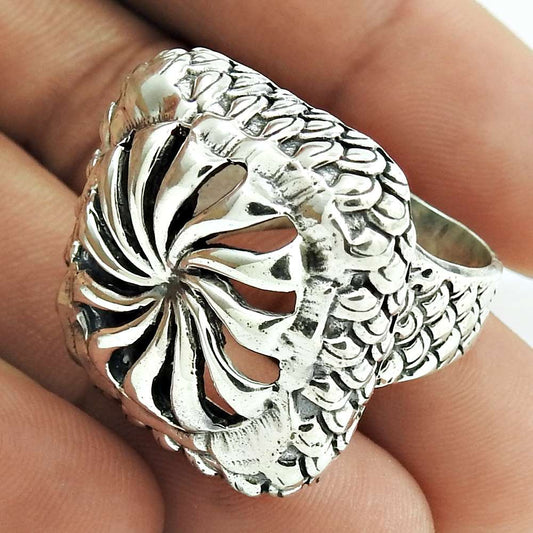 Band Stylish Ring Size 8 925 Solid Sterling Silver Handmade Indian Jewelry D1