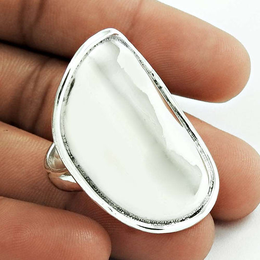 Statement Stylish Ring Size S 925 Solid Sterling Silver Handmade Jewelry C57