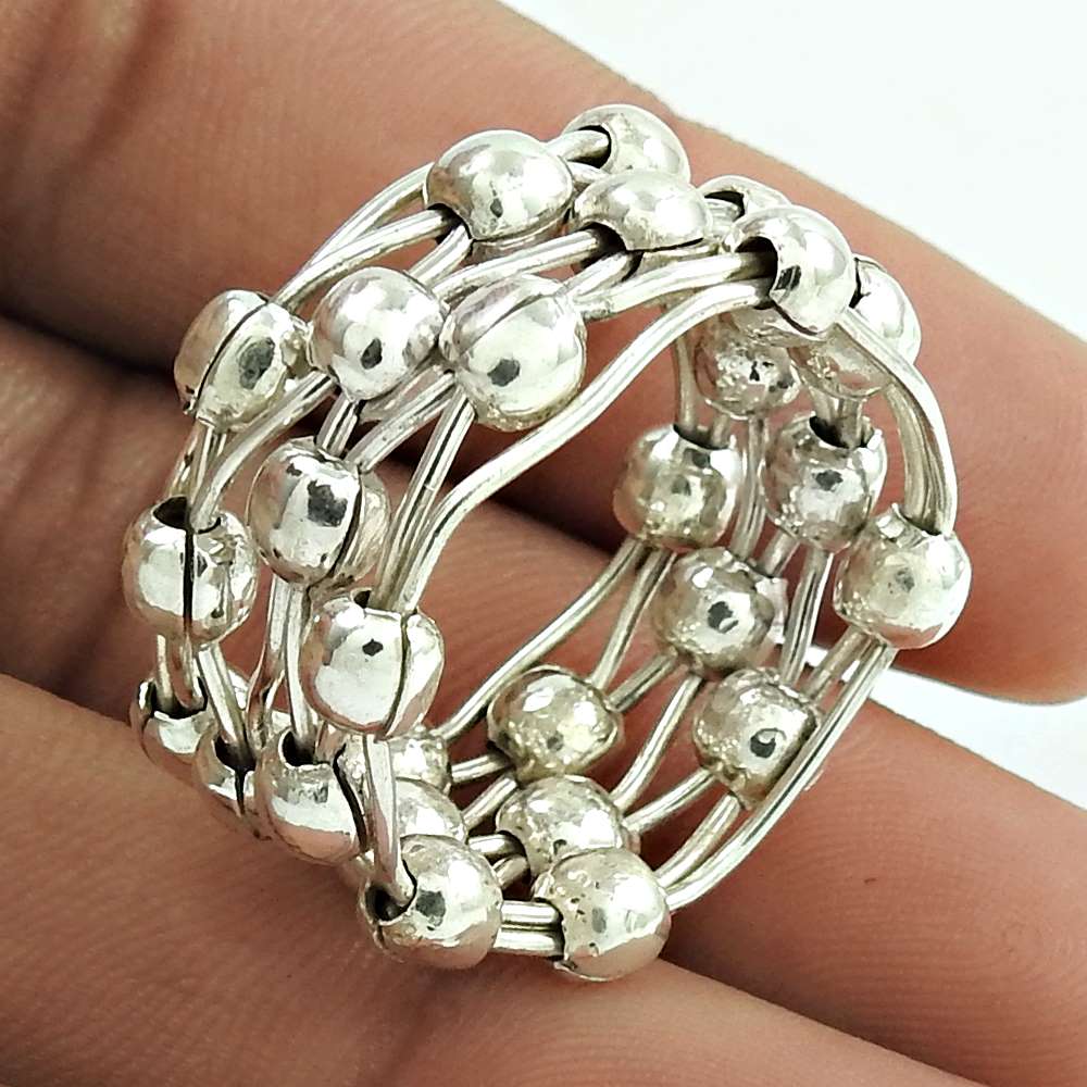 925 Sterling Silver Handcrafted Jewelry Band Ring Size 9 O10