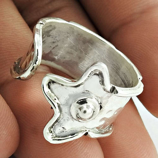 Artisan Jewelry 925 Solid Sterling Silver Cocktail Stylish Ring Size 9 M33