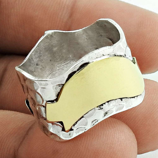 Band Ring Size 8.5 925 Solid Sterling Silver Handmade Mothers Day Gift Jewelry A2