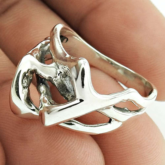 Artisan 925 Solid Sterling Silver Jewelry Band Ring Size 8.5 V17