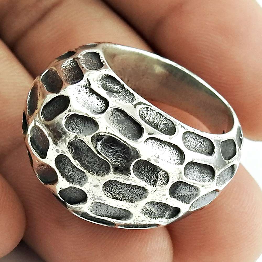 Statement Oxidized Ring Size 7 925 Solid Sterling Silver Handmade Jewelry L5