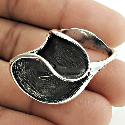 Cocktail Oxidized Ring Size 6 925 Solid Sterling Silver Handmade Jewelry M5