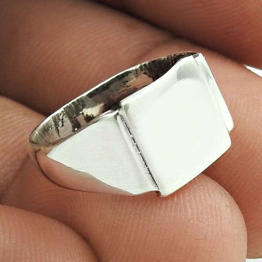 Band Ring Size 4 925 Solid Sterling Silver Handmade Mothers Day Gift Jewelry P2