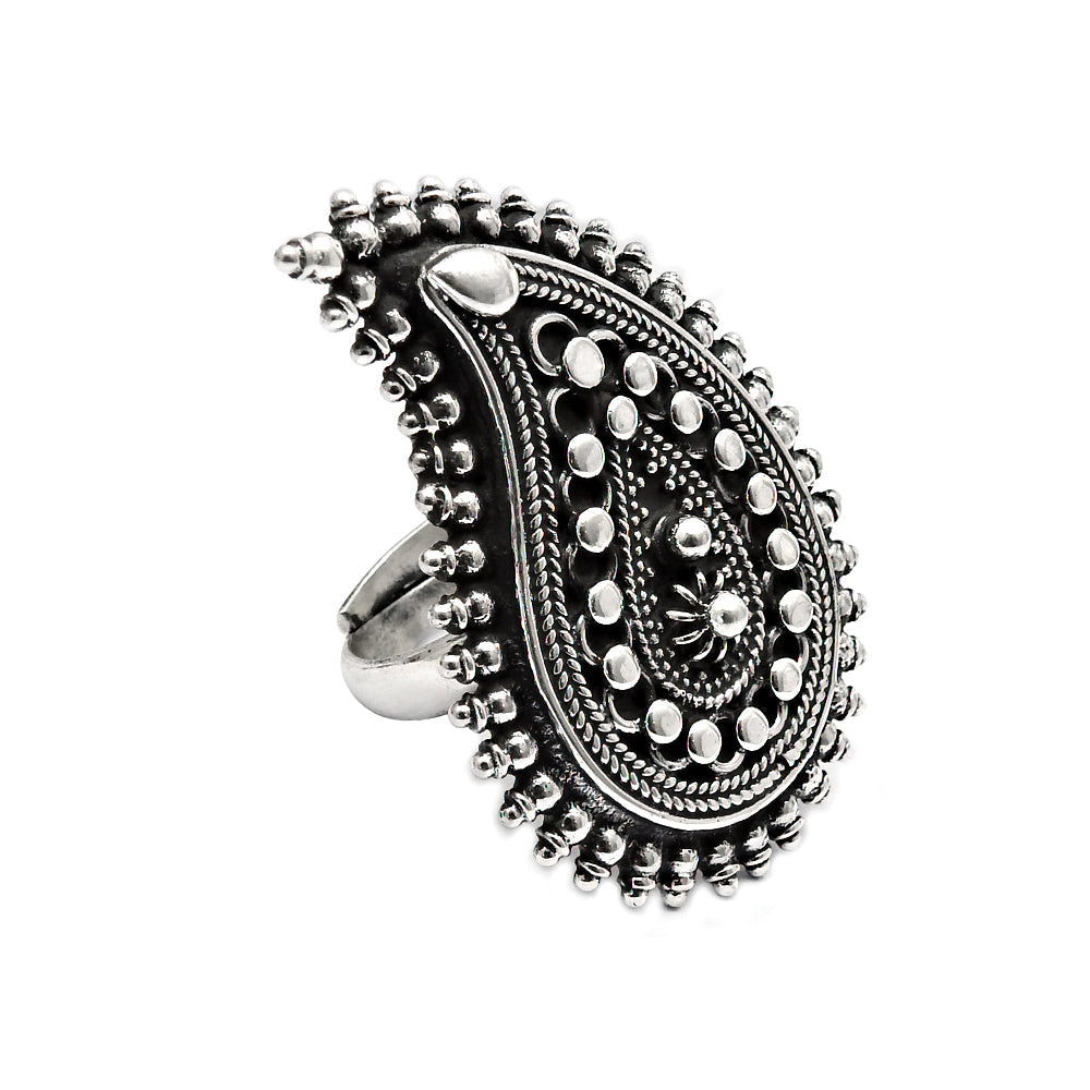 101 925 Solid Sterling Silver Antique Look Statement Ring H9