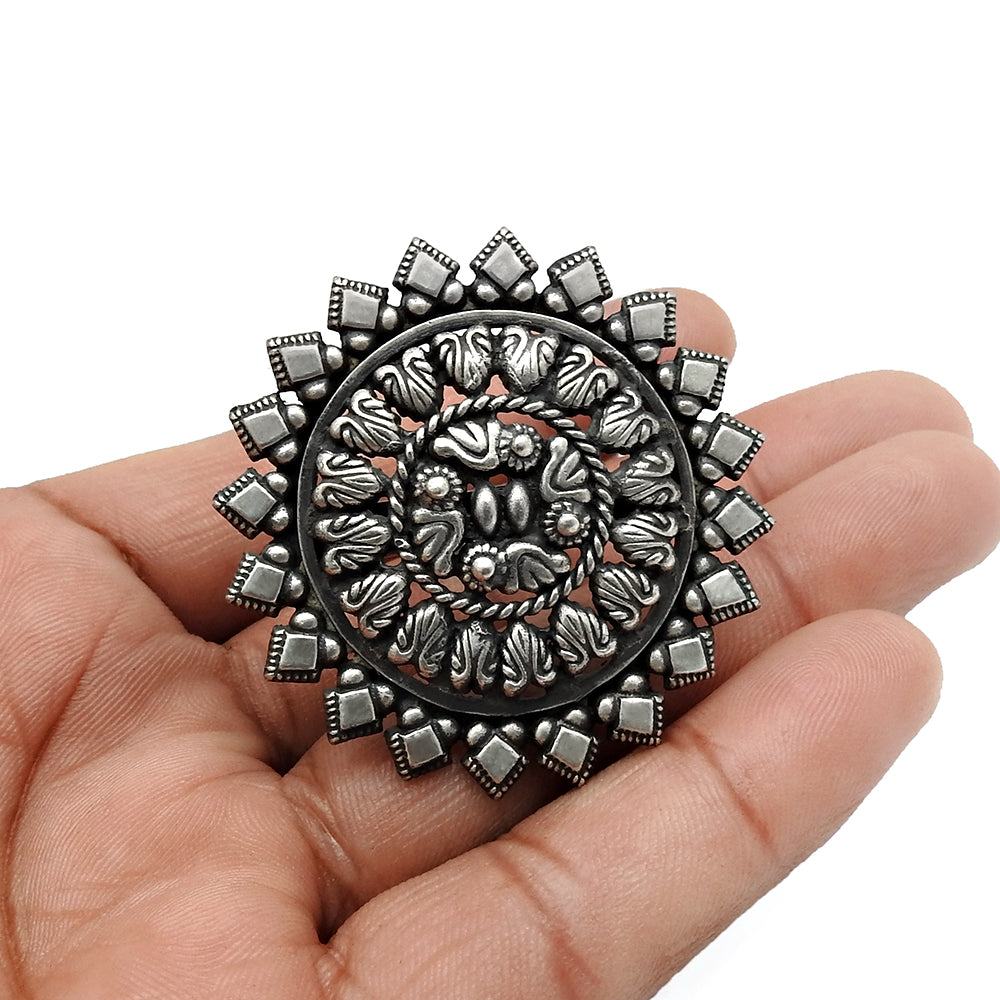 925 Solid Sterling Silver Cocktail Ring Indian Artisan Jewelry