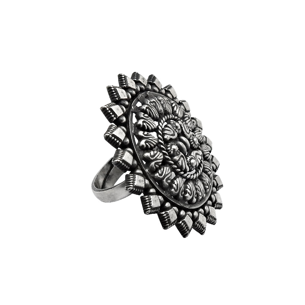101 925 Solid Sterling Silver Cocktail Ring Indian Artisan Jewelry