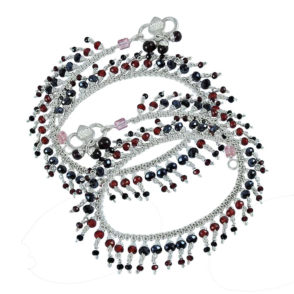 Special Moment Multi Colour Glass 925 Sterling Silver Anklets