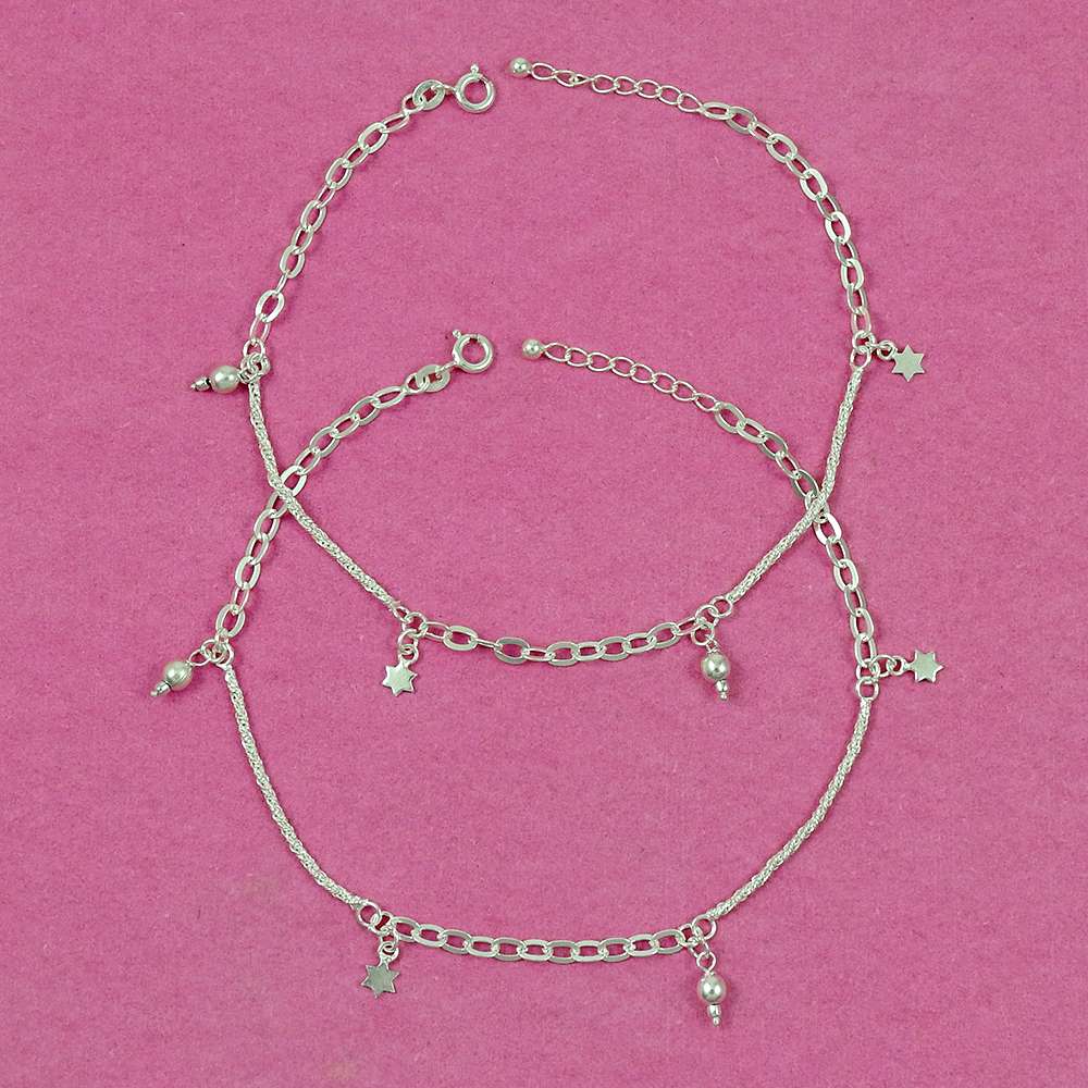 Daily Wear Solid 925 Sterling Silver Anklet Handmade Jewelry A1