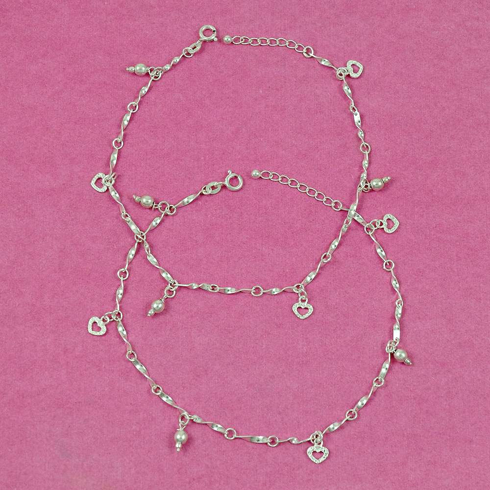 Trendy Solid 925 Sterling Silver Anklet Tribal Jewelry C1