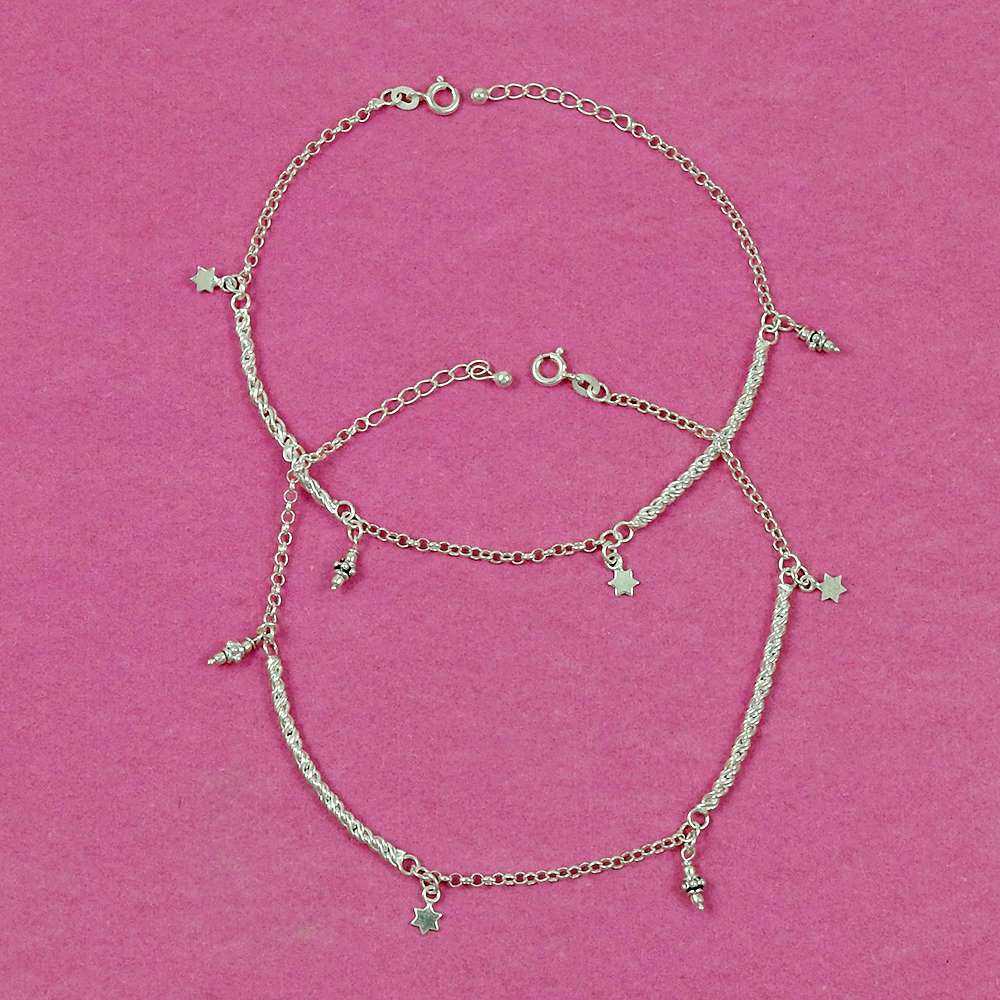 Latest Trend Solid 925 Sterling Silver Anklet Vintage Jewelry D1