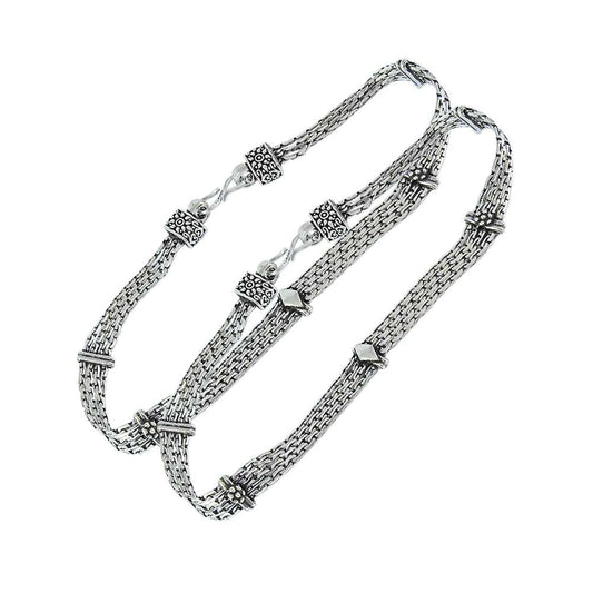 Daily Wear Solid 925 Sterling Silver Anklet Handmade Jewelry