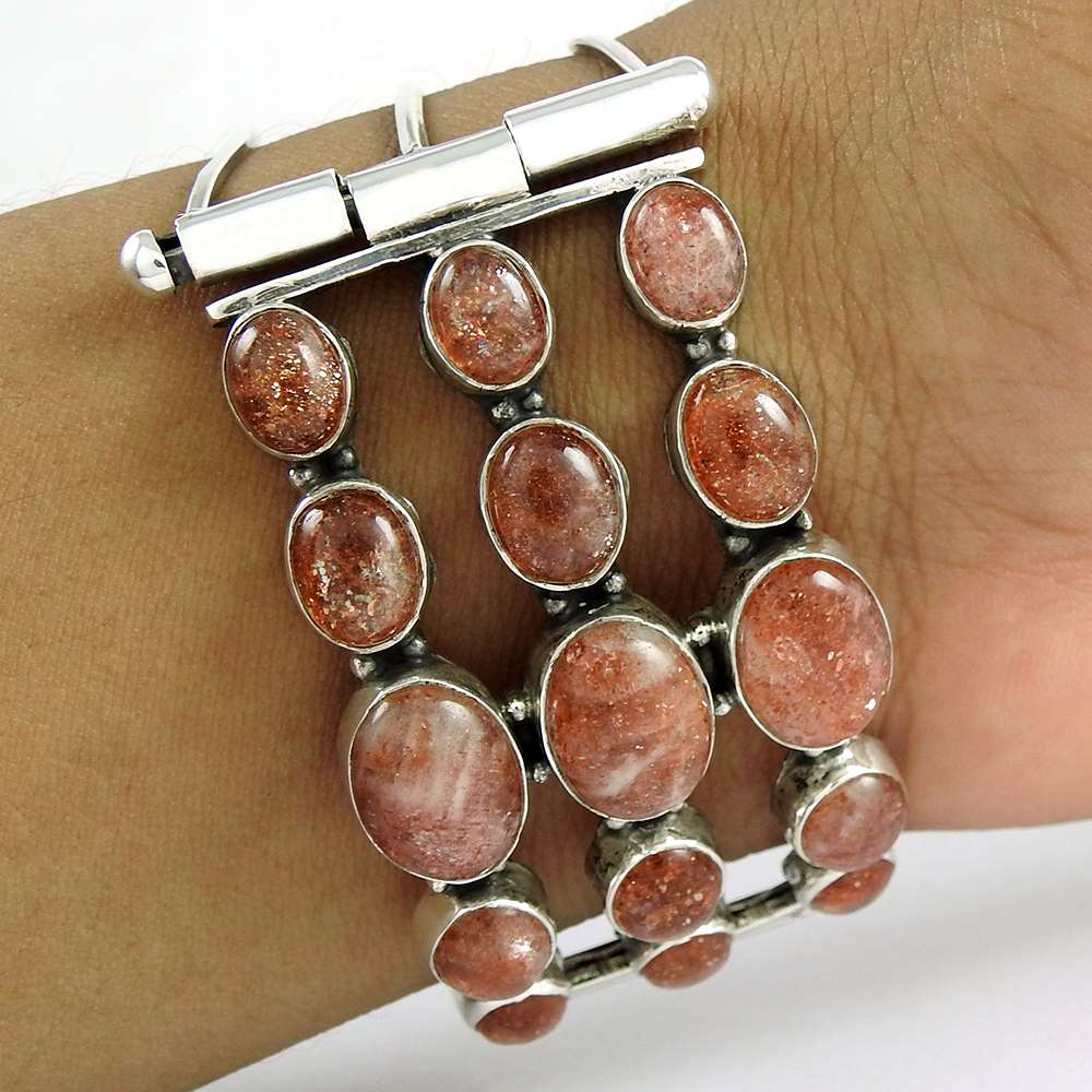 Indian Silver Jewellery Ethnic Sun Stone Gemstone Bangle