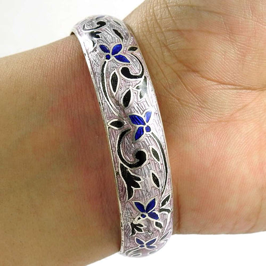 Paradise Bloom MeenaKari 925 Sterling Silver Bangle