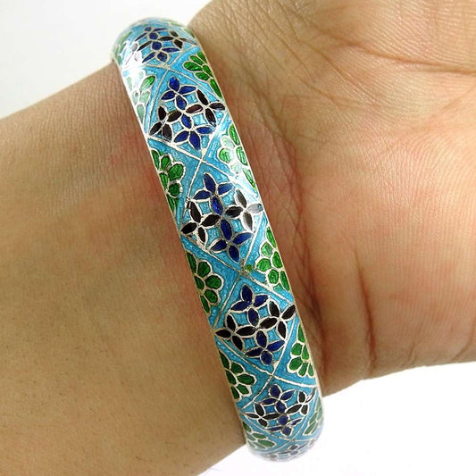 Lilac Kiss MeenaKari 925 Sterling Silver Bangle