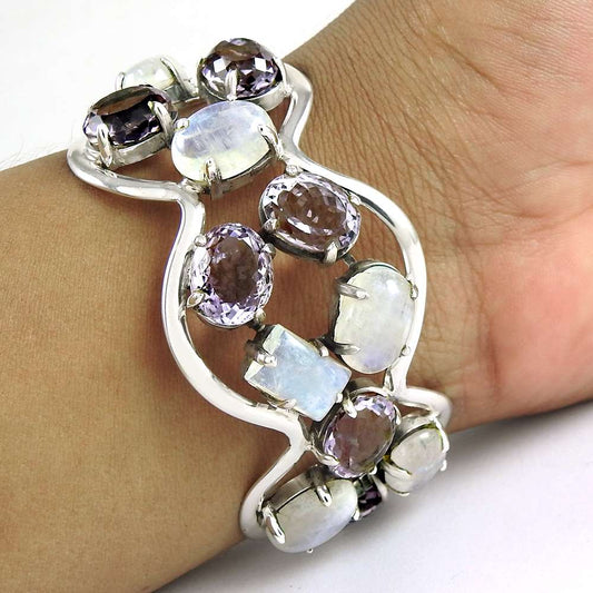 Fantastic Quality Of Rainbow, Amethyst 925 Sterling Silver Bangle