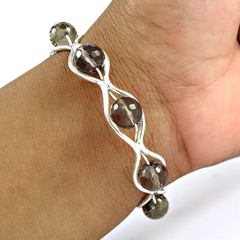 indian silver Jewellery Charming Smoky Quartz Gemstone Bangle