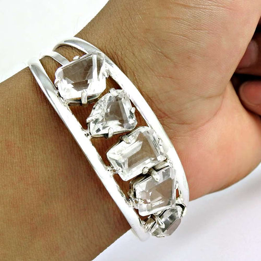 Big Secret Created Crystal 925 Sterling Silver Bangle