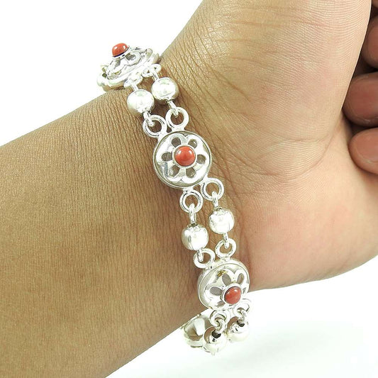 Trendy Coral Sterling Silver Bracelet 925 Sterling Silver Jewellery