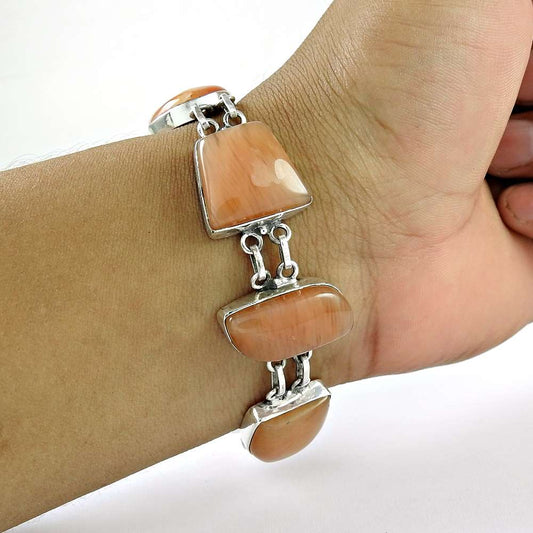 Sterling Silver Fashion Jewelry Ethnic Aventurine Gemstone Bracelet