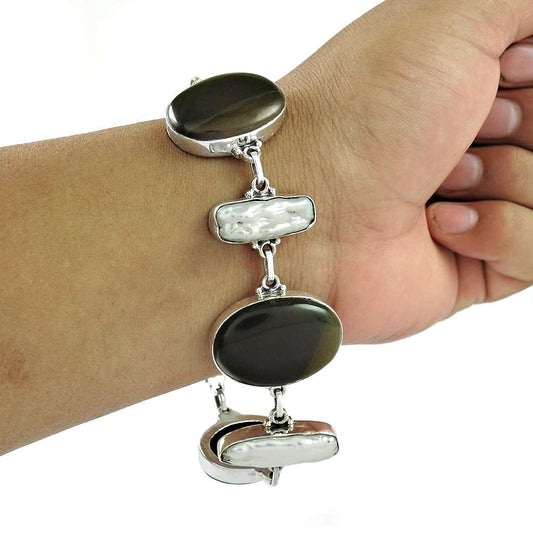 Big Inspire 925 Silver Multi Stone Bracelet